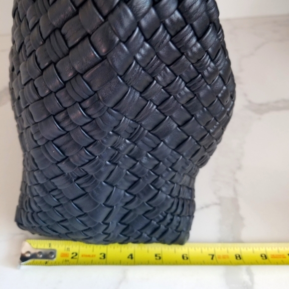 NWT FALOR Firenze Black Made In Italy Leather Woven Bag F3026 - Picture 13 of 16